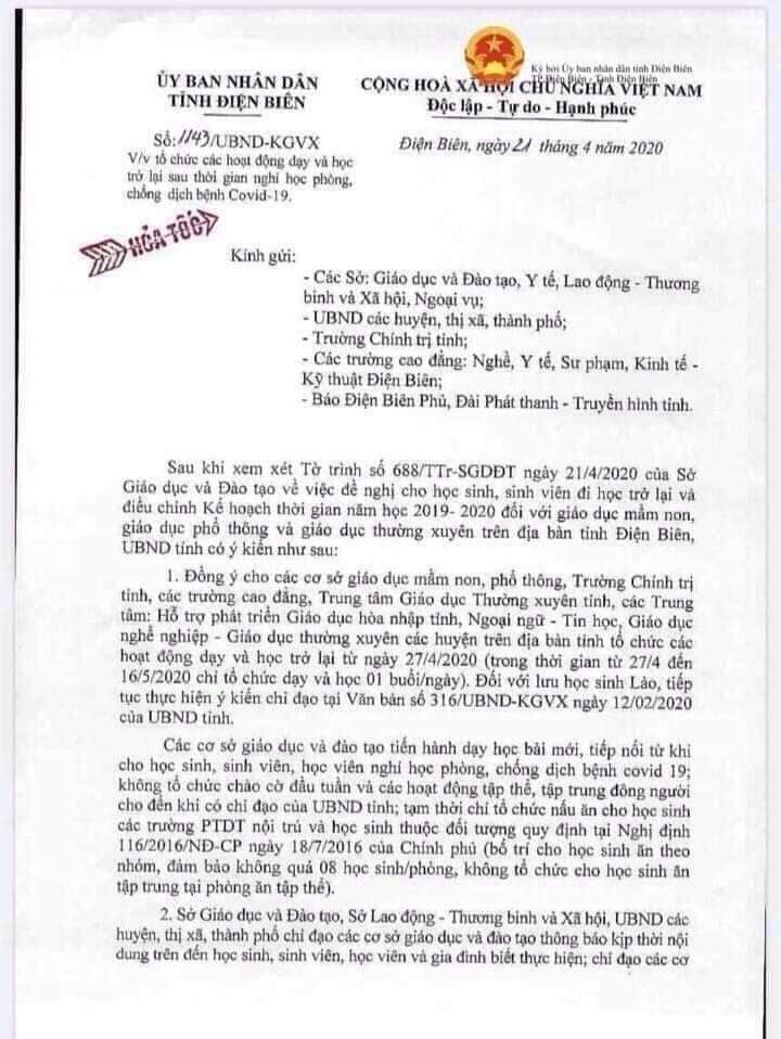 TỔ CHỨC CÁC HOẠT ĐỘNG DẠY VÀ HỌC TRỞ LẠI SAU THỜI GIAN NGHỈ HỌC PHÒNG, CHỐNG DỊCH COVID-19